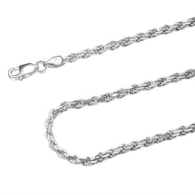 Load image into Gallery viewer, 925 Sterling Silver 3MM Rope Chain - Nickel Free Italian Crafted Necklace for Women and Men 16 - 36"