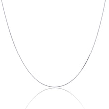 Load image into Gallery viewer, 1MM Sterling Silver Box Chain with Lobster Claw Clasp
