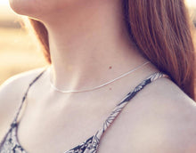 Load image into Gallery viewer, .8MM Sterling Silver Box Chain with Lobster Claw Clasp