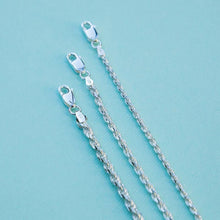 Load image into Gallery viewer, 2MM Sterling Silver Rope Chain with Lobster Claw Clasp 16-36"