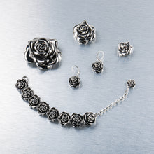 Load image into Gallery viewer, Designer Stainless Steel Rose Bracelet with 3" extender