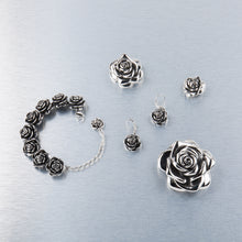 Load image into Gallery viewer, Designer Stainless Steel Rose Bracelet with 3" extender