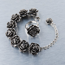Load image into Gallery viewer, Designer Stainless Steel Rose Bracelet with 3" extender