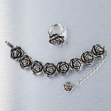 Load image into Gallery viewer, Designer Stainless Steel Rose Bracelet with 3" extender