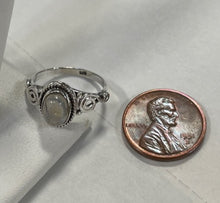 Load image into Gallery viewer, Moonstone Sterling Silver Ring - sizes 7 and 8