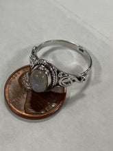 Load image into Gallery viewer, Moonstone Sterling Silver Ring - sizes 7 and 8
