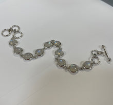 Load image into Gallery viewer, Moonstone Sterling Silver Toggle Bracelet