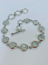 Load image into Gallery viewer, Moonstone Sterling Silver Toggle Bracelet