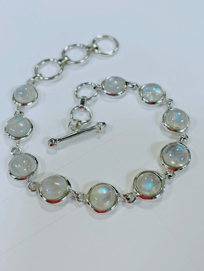 Moonstone Sterling Silver Toggle Bracelet – Accessory Snobs