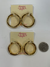 Load image into Gallery viewer, Gold Plated Stainless Steel Hoop Earrings