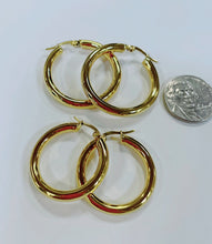 Load image into Gallery viewer, Gold Plated Stainless Steel Hoop Earrings