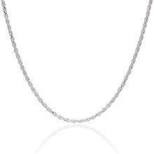 Load image into Gallery viewer, 925 Sterling Silver 3MM Rope Chain - Nickel Free Italian Crafted Necklace for Women and Men 16 - 36"