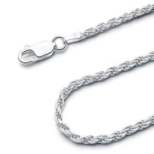 Load image into Gallery viewer, 925 Sterling Silver 2.5MM Rope Chain Nickel Free Italian Crafted Necklace for Women and Men 16 - 36"