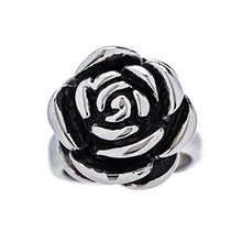 Load image into Gallery viewer, Designer Stainless Steel Rose Ring Sizes 5 through 10