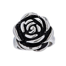 Load image into Gallery viewer, Designer Stainless Steel Rose Ring Sizes 5 through 10
