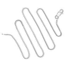 Load image into Gallery viewer, 1.5MM Sterling Silver Box Chain with Lobster Claw Clasp