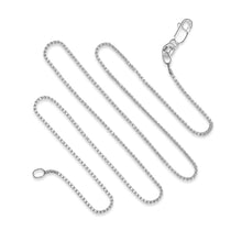 Load image into Gallery viewer, 1MM Sterling Silver Box Chain with Lobster Claw Clasp