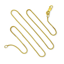Load image into Gallery viewer, 925 Sterling Silver Gold Plated Box Chain Lobster Claw Clasp 16-30"