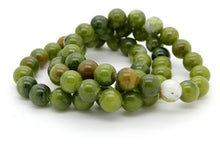 Load image into Gallery viewer, Natural New Jade Smooth Round Gemstone Stretch Bracelet
