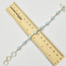 Load image into Gallery viewer, Larimar and Sterling Silver Toggle Bracelet 7"-7.5"
