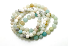 Load image into Gallery viewer, Matte Multi-Color Amazonite Round Sphere Gemstone Stretch Bracelet