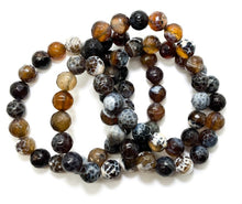 Load image into Gallery viewer, Natural Botswana Agate Faceted Gemstone Bead Stretch Bracelet