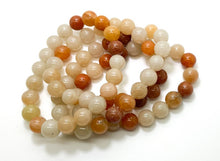Load image into Gallery viewer, Orange White Agate Natural Gemstone Stretch Elastic Cord Bracelet