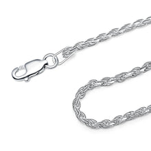 Load image into Gallery viewer, 2MM Sterling Silver Rope Chain with Lobster Claw Clasp 16-36"