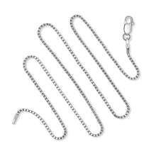 Load image into Gallery viewer, 925 Sterling Silver 1.5 MM Box Chain Italian - Rhodium Plated - Lobster Claw 16 - 36 Inch
