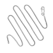 Load image into Gallery viewer, 925 Sterling Silver 1MM Box Chain - Rhodium Plated - Lobster Claw Size 16-36 inch