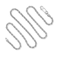 Load image into Gallery viewer, 925 Sterling Silver 2.5MM Rope Chain Nickel Free Italian Crafted Necklace for Women and Men 16 - 36"
