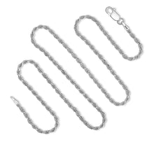 Load image into Gallery viewer, 2MM Sterling Silver Rope Chain with Lobster Claw Clasp 16-36"