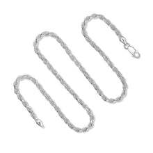 Load image into Gallery viewer, 925 Sterling Silver 3.5MM Rope Chain - Italian Crafted for Women and Men 16 - 36"