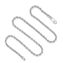 Load image into Gallery viewer, 925 Sterling Silver 3MM Rope Chain - Nickel Free Italian Crafted Necklace for Women and Men 16 - 36"