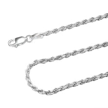Load image into Gallery viewer, 2MM Sterling Silver Rope Chain with Lobster Claw Clasp 16-36"