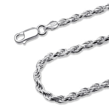 Load image into Gallery viewer, 925 Sterling Silver 3.5MM Rope Chain - Italian Crafted for Women and Men 16 - 36"
