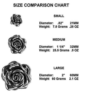 Designer Stainless Steel Rose Pendant - Large - Medium or Small