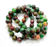 Load image into Gallery viewer, Ruby Zoisite Dyed Faceted Round Gemstone Beads Stretch Elastic Cord Bracelet