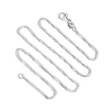 Load image into Gallery viewer, 1.2MM Sterling Silver Singapore Chain with Lobster Claw Clasp