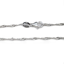Load image into Gallery viewer, 1.2MM Sterling Silver Singapore Chain with Lobster Claw Clasp