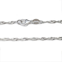 Load image into Gallery viewer, 2MM Sterling Silver Singapore Chain with Lobster Claw Clasp