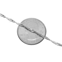 Load image into Gallery viewer, 2MM Sterling Silver Singapore Chain with Lobster Claw Clasp