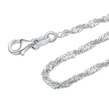 Load image into Gallery viewer, 2MM Sterling Silver Singapore Chain with Lobster Claw Clasp