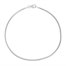 Load image into Gallery viewer, 1.2MM Sterling Silver Snake Anklet with Lobster Claw Clasp