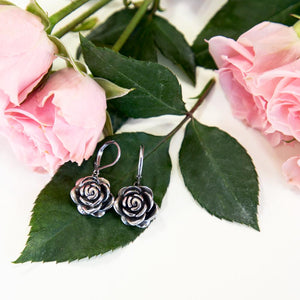 Stainless Steel Rose Earrings