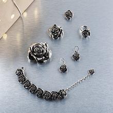 Load image into Gallery viewer, Designer Stainless Steel Rose Ring Sizes 5 through 10