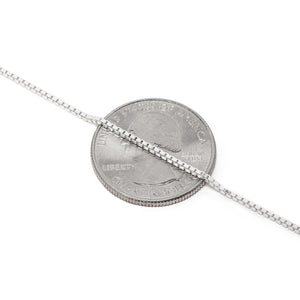 1.5MM Sterling Silver Box Chain with Lobster Claw Clasp
