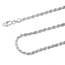 Load image into Gallery viewer, 925 Sterling Silver 3MM Rope Chain - Nickel Free Italian Crafted Necklace for Women and Men 16 - 36&quot;