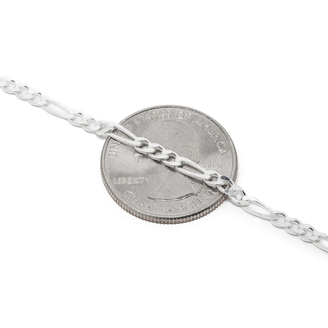 3MM Sterling Silver Figaro Chain For Men and Women