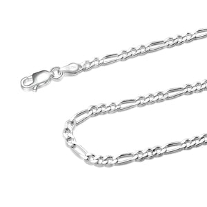 3MM Sterling Silver Figaro Chain For Men and Women